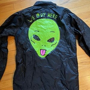 Rip N Dip alien black raincoat/wind breaker jacket. Never worn. Size small